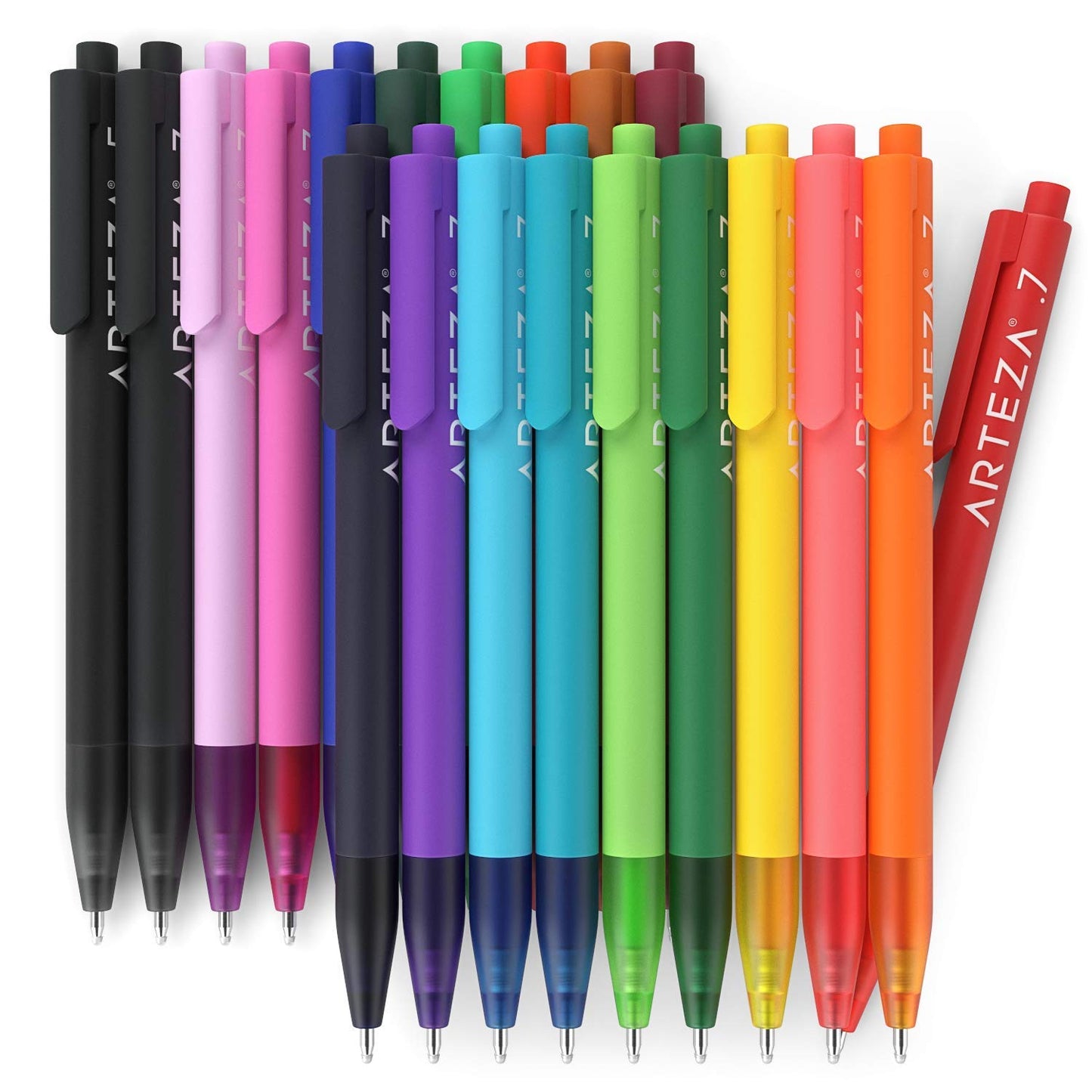 Arteza Retractable Gel Ink Pens, Vibrant Colors - Set of 20