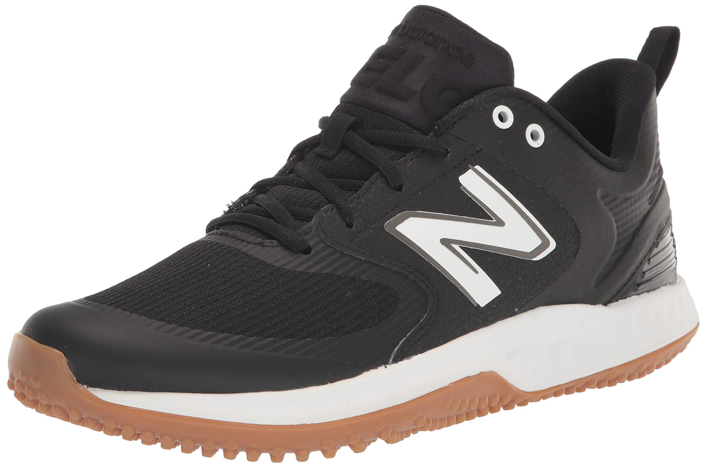 New Balance Women's Fresh Foam Velo V3 Turf-Trainer Softball Shoe, Black/White, 12 Wide