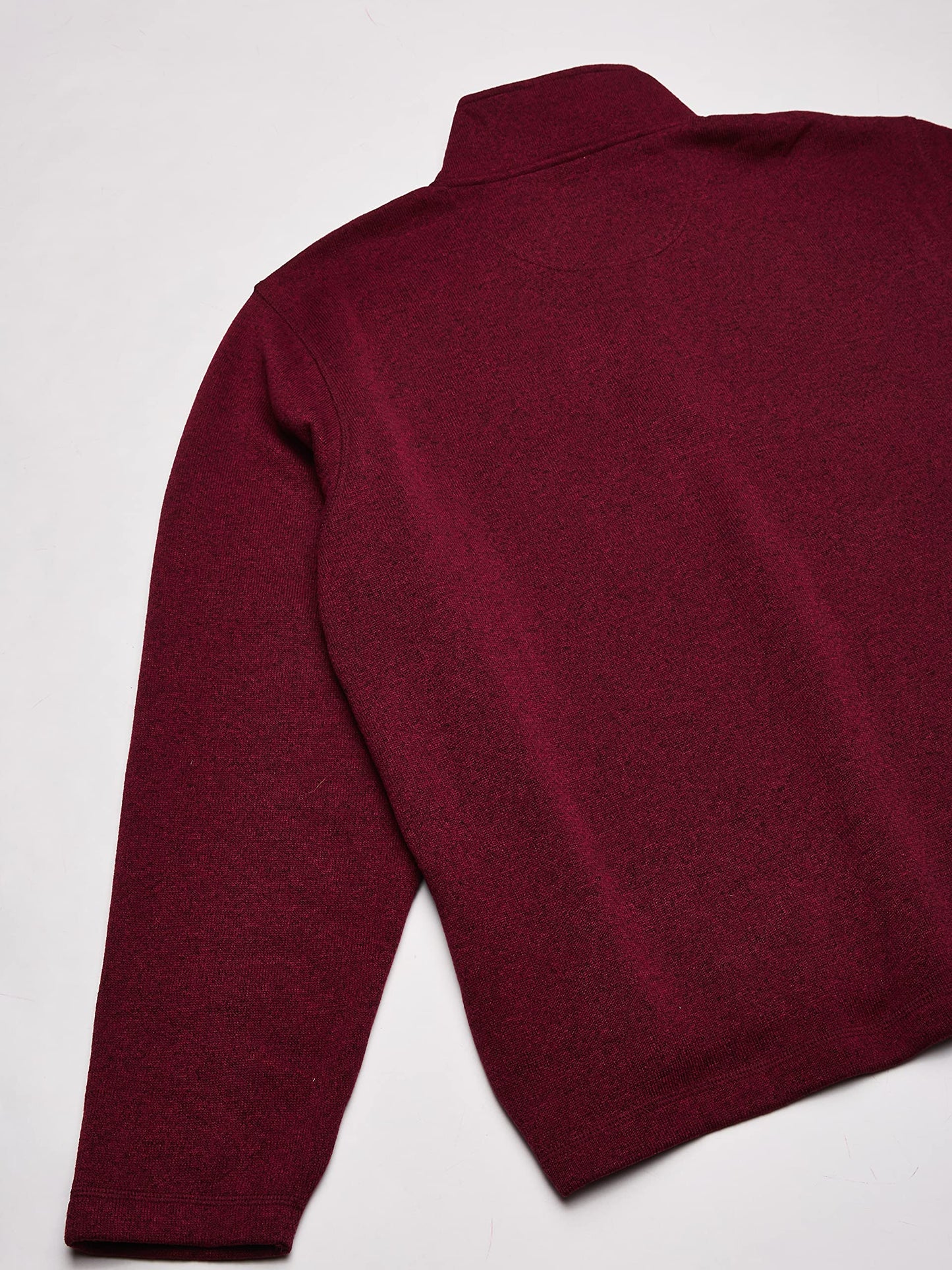Wrangler Authentics Men's Long Sleeve Fleece Quarter-Zip, Zinfandel Heather, Small