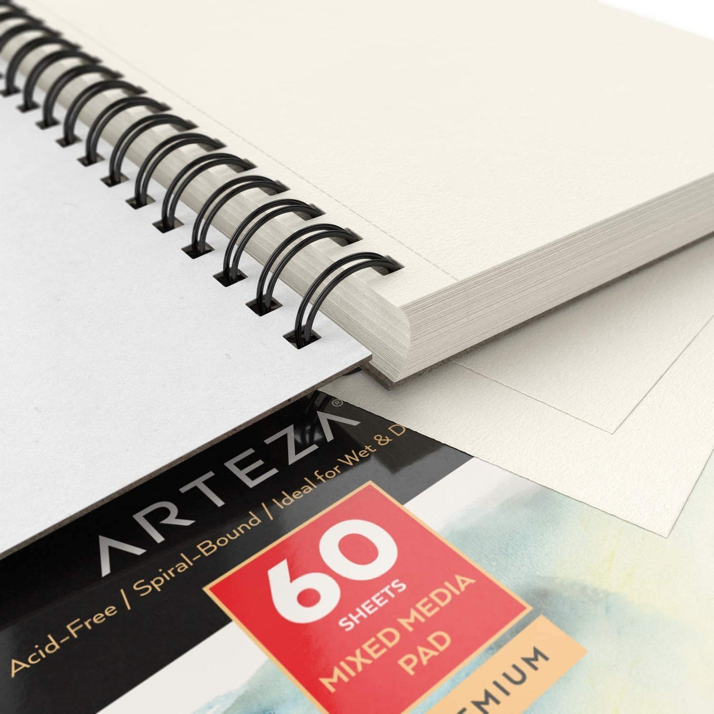 Arteza Mixed Media Pad, 5.5" x 8.5", 60 Sheets - Pack of 3
