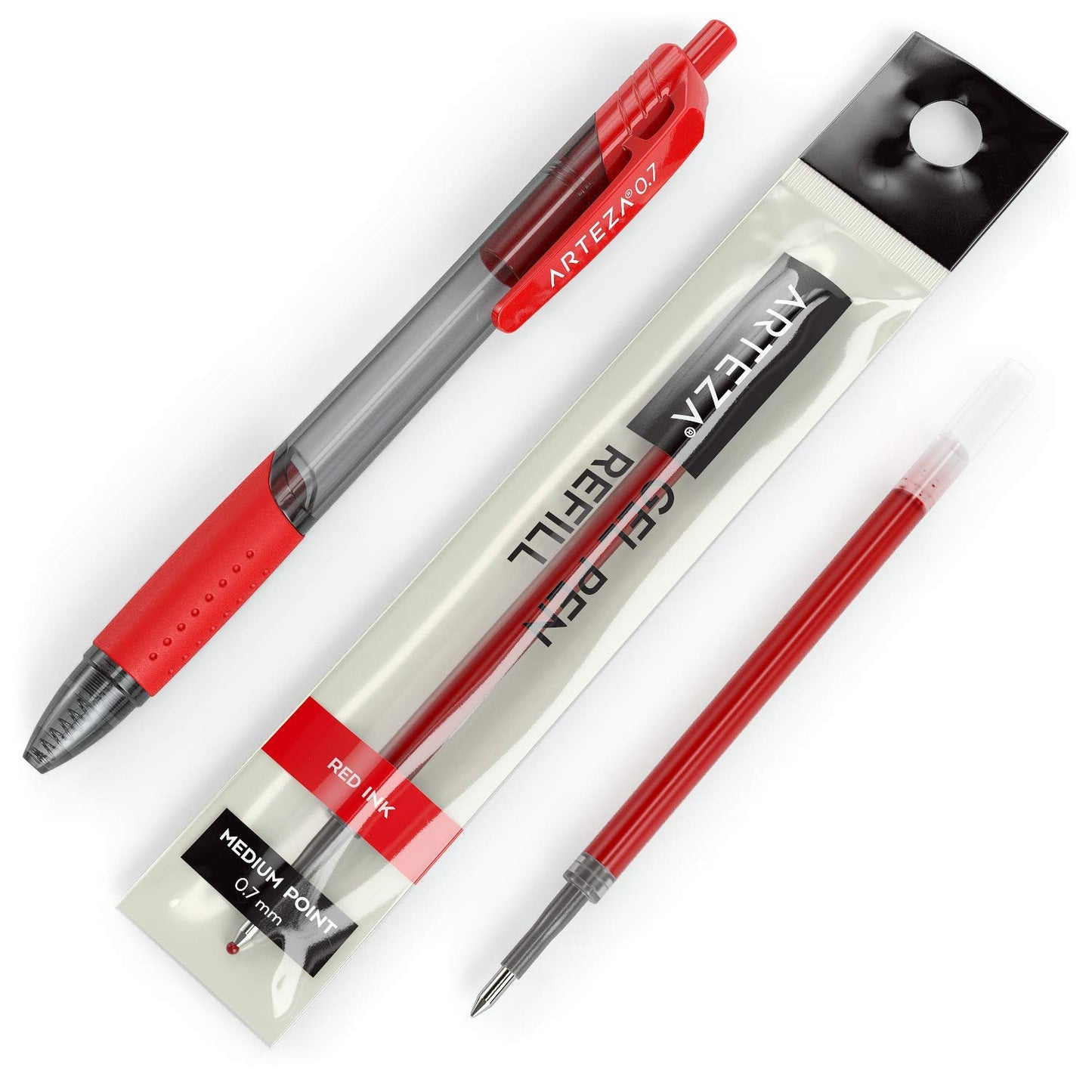 Arteza Gel Ink Pen Refills, Red - Pack of 36