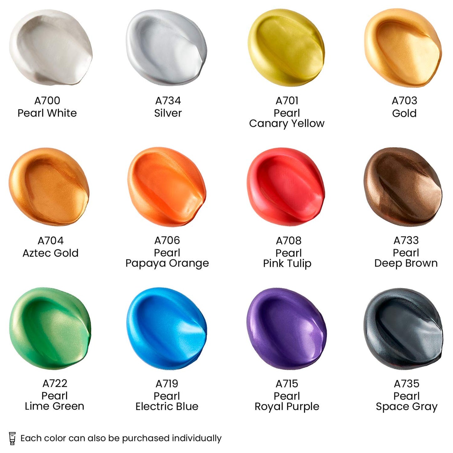 Arteza Metallic Acrylic Paint, 22ml Tubes - Set of 12