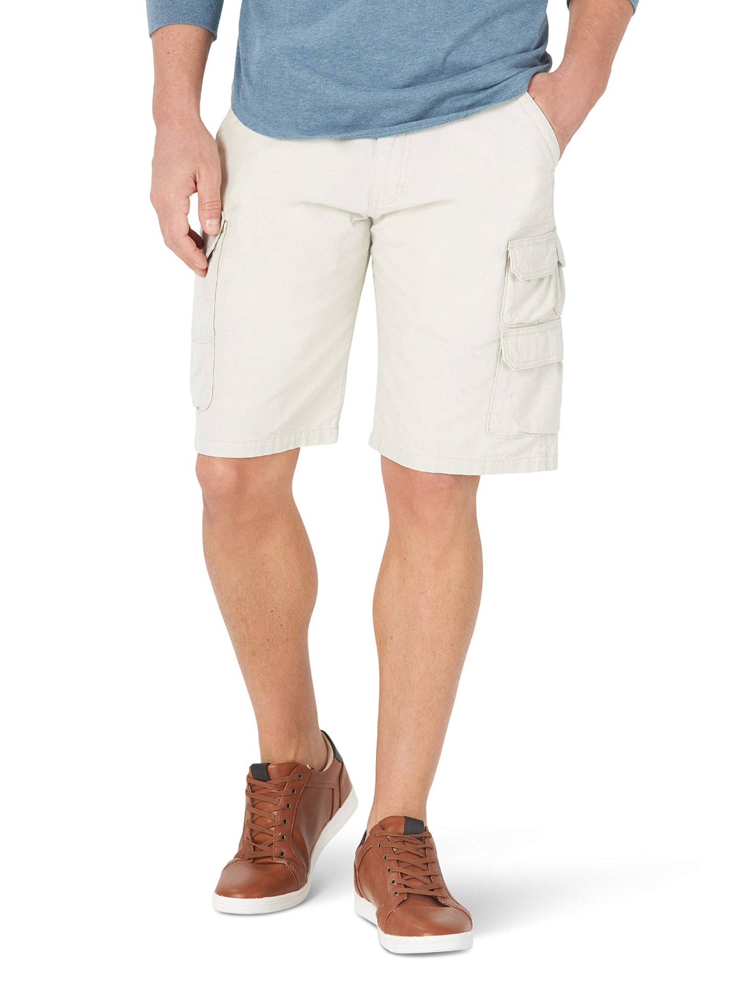 Wrangler Authentics Men's Stretch Twill Cargo Shorts, Pelican, 46