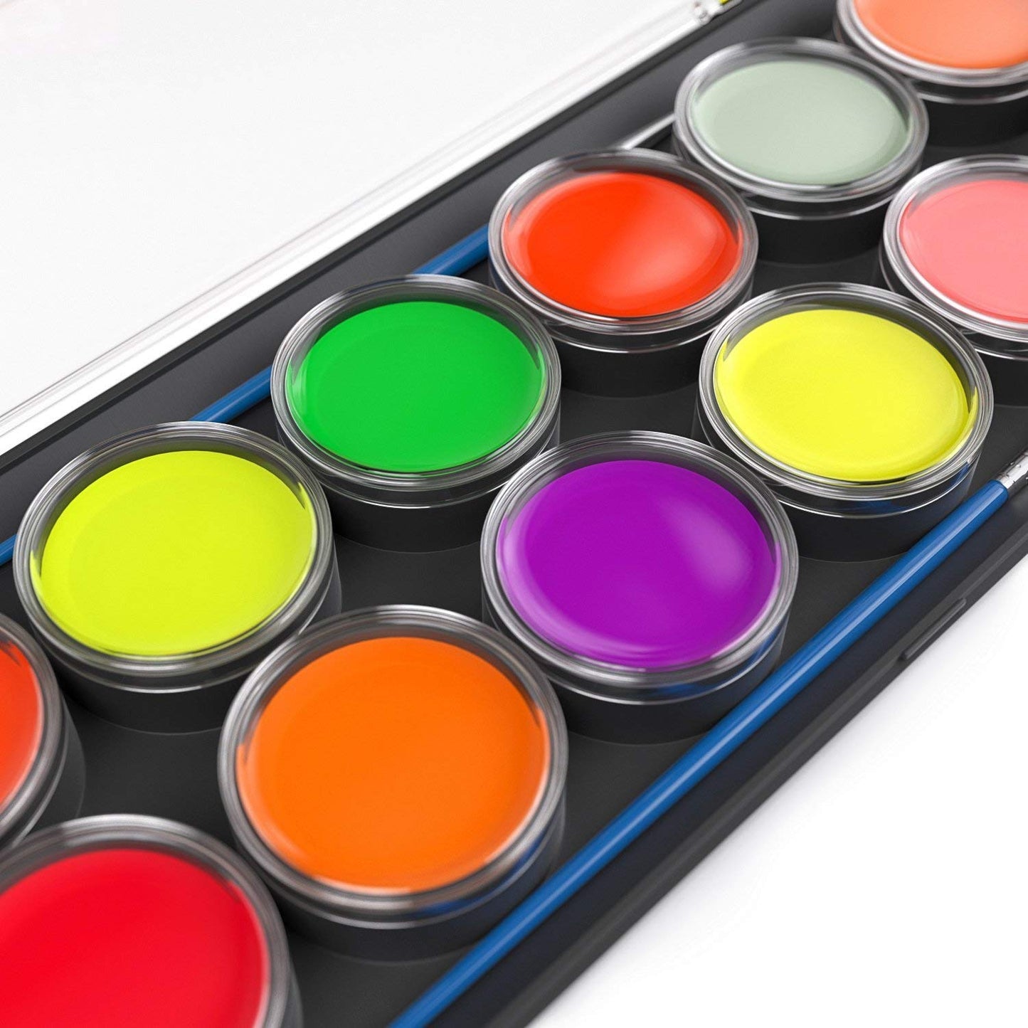 Arteza UV Face Paint Kit, 12 Neon Colors