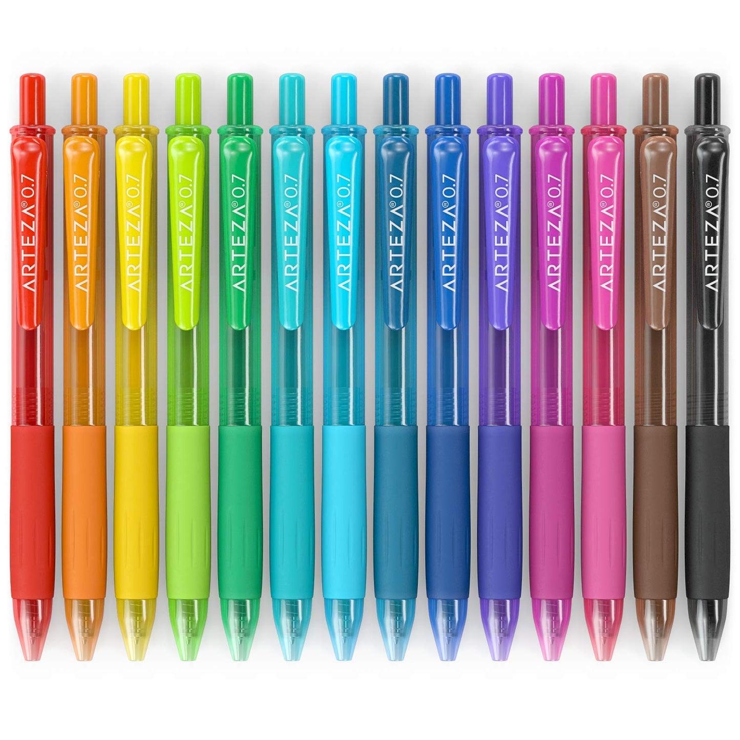 Arteza Retractable Gel Ink Pens, Bright Colors - Set of 14