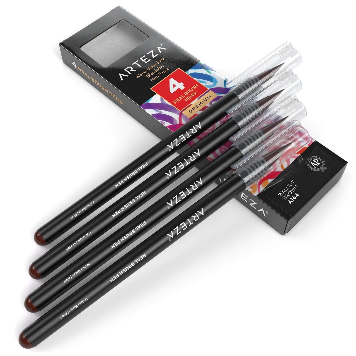Arteza Real Brush Pens®, A164 Walnut Brown - 4 Pack
