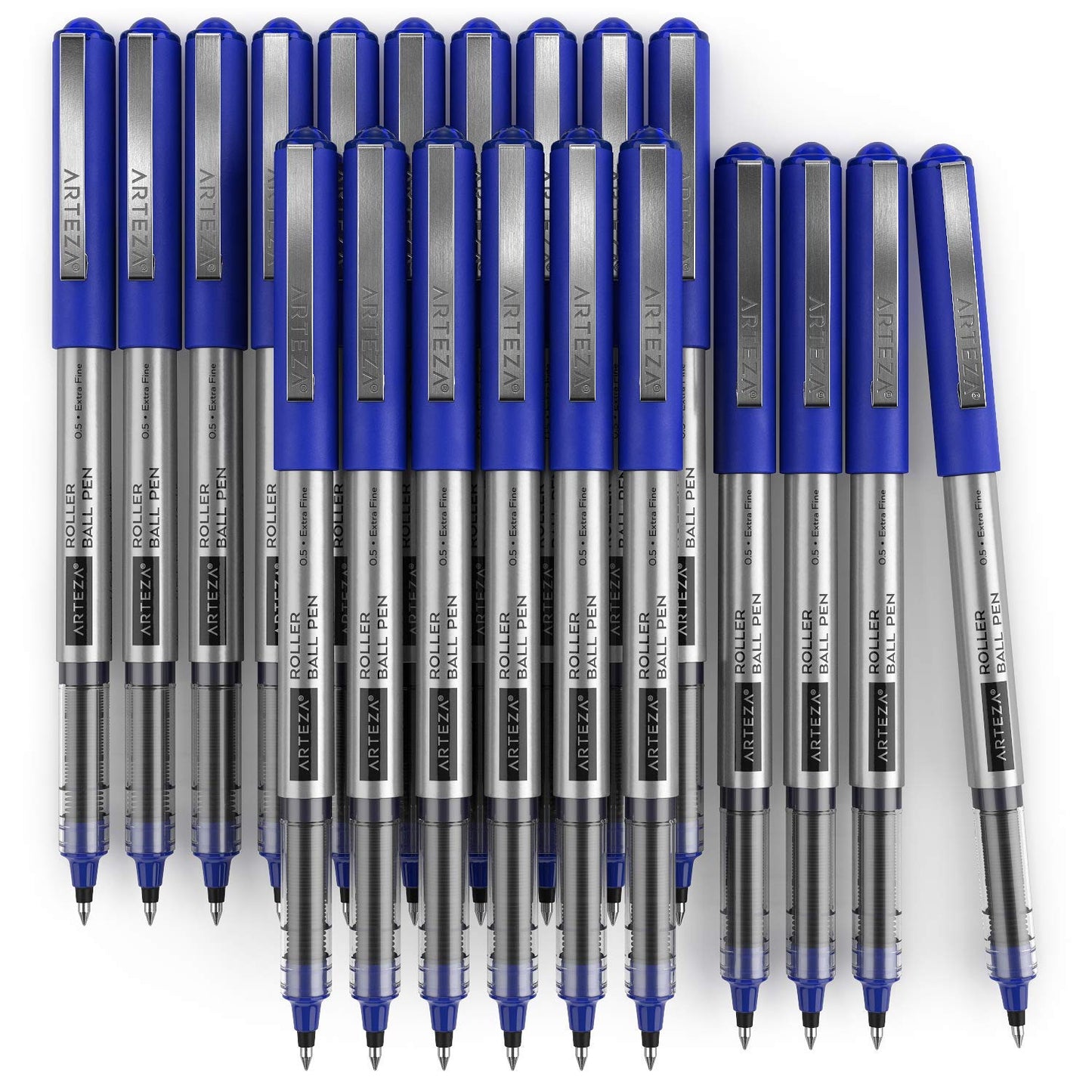 Arteza Roller Ball Pens, Blue, 0.5mm Nib - Pack of 20