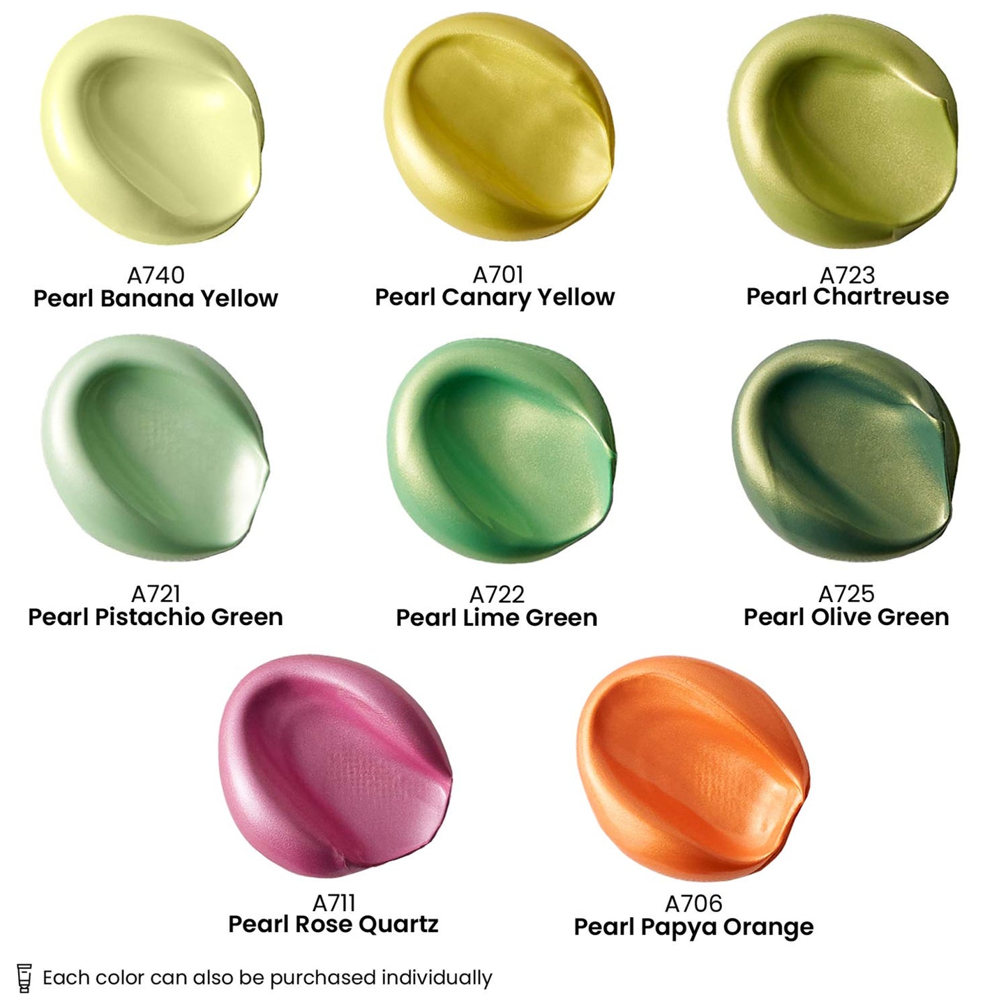 Arteza Metallic Acrylic Paint, Floral Brilliance, 4oz Tubes - Set of 8