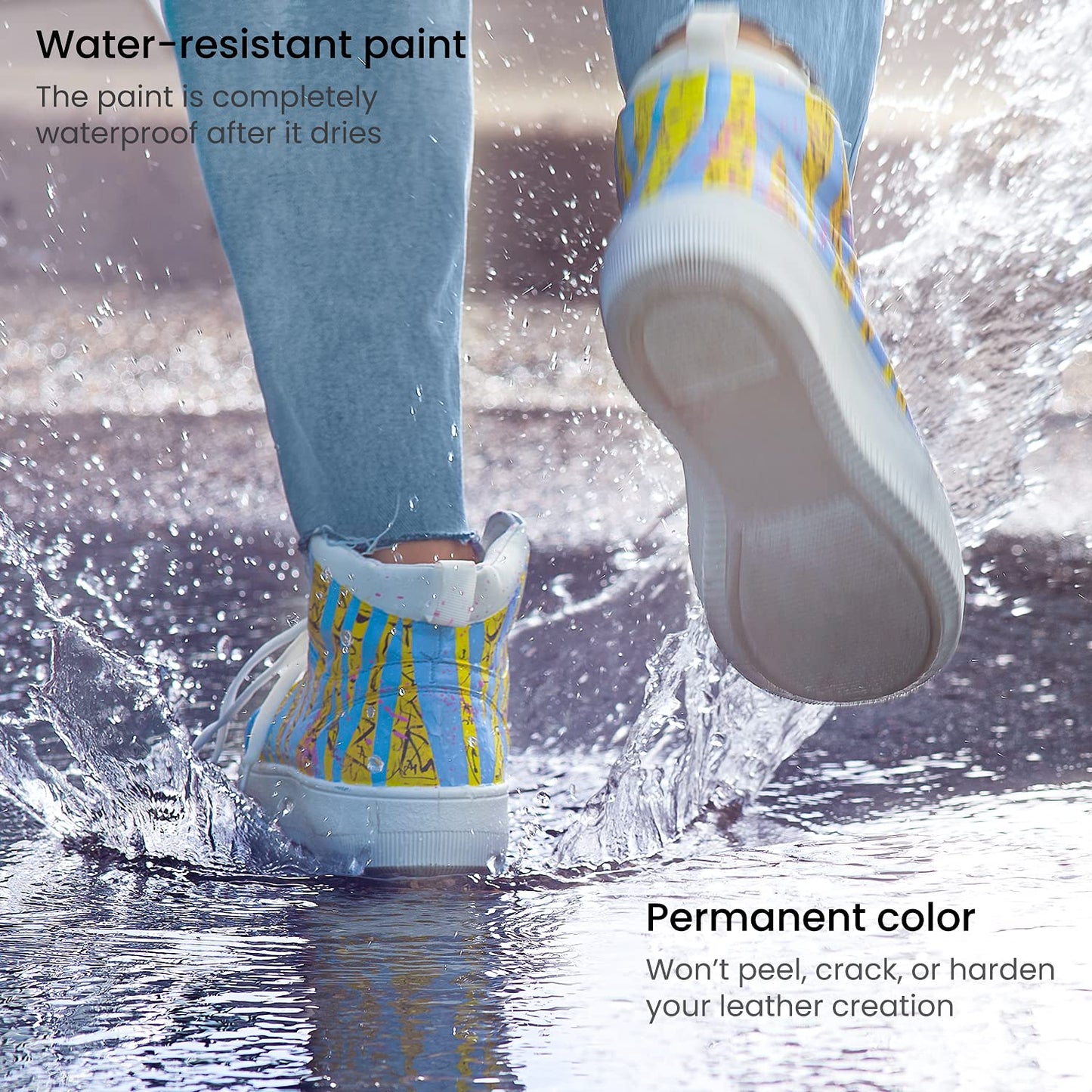 Arteza Acrylic Leather Paint, Set of 12 1-oz Bottles