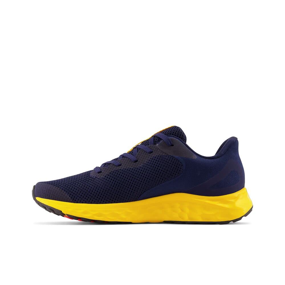 New Balance Boy's Fresh Foam Arishi V4 Lace-Up Running Shoe, Team Navy/Electric Red/Egg Yolk, 7 Big Kid