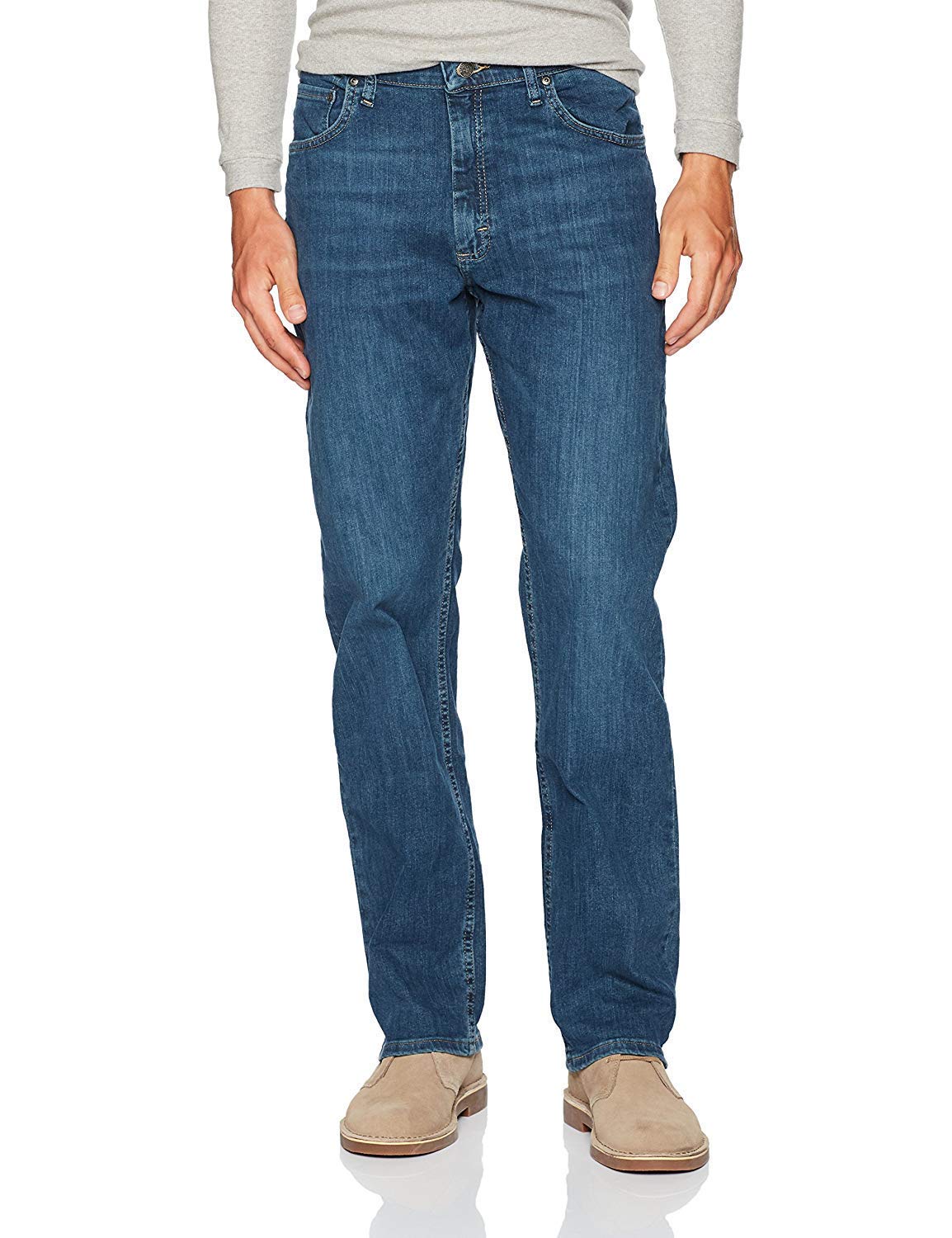 Wrangler Authentics Men's Big & Tall Classic 5-Pocket Relaxed Fit Jean, Slate Flex, 44W x 34L