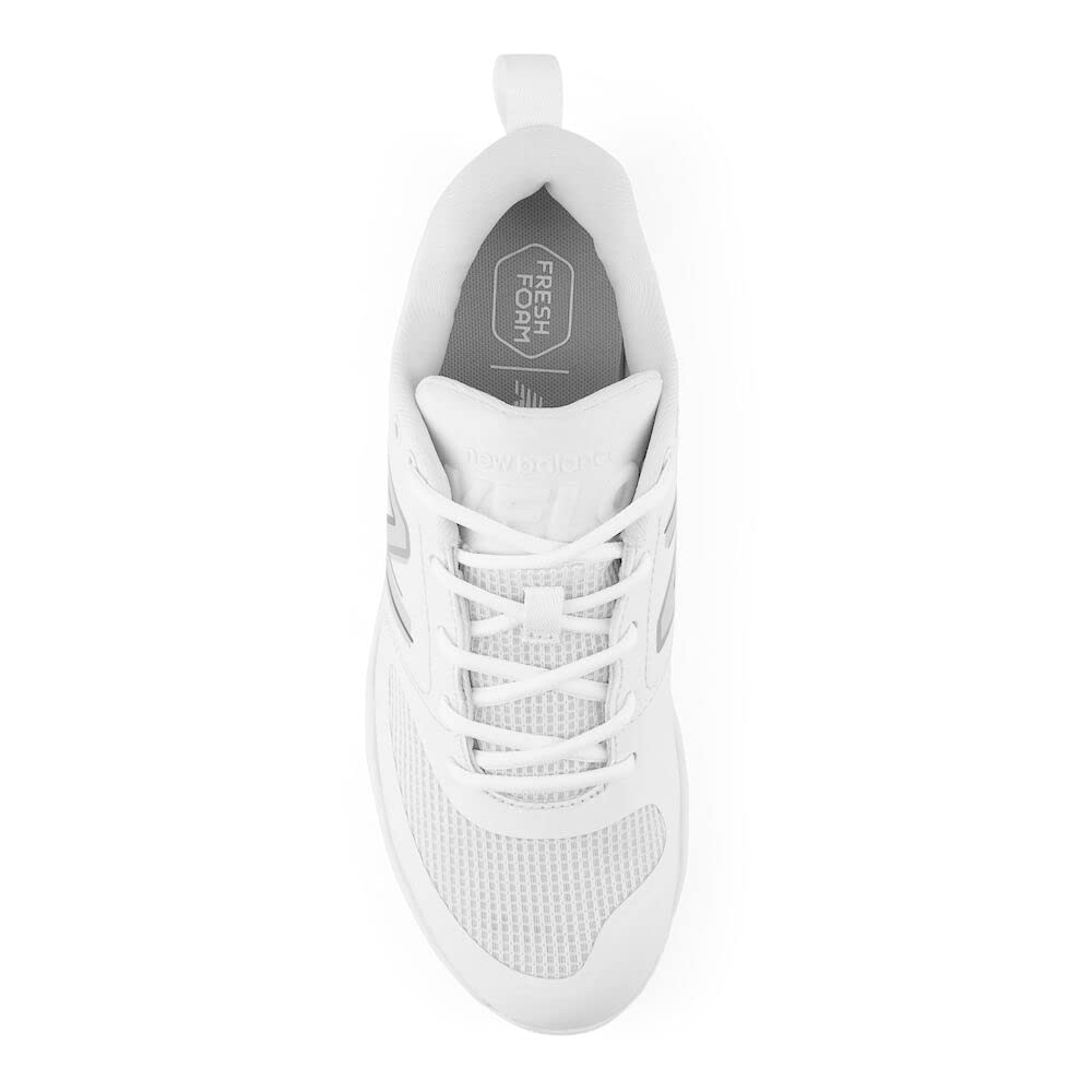 New Balance Women's Fresh Foam Velo V3 Softball Shoe, White/Rain Cloud, 7 Wide