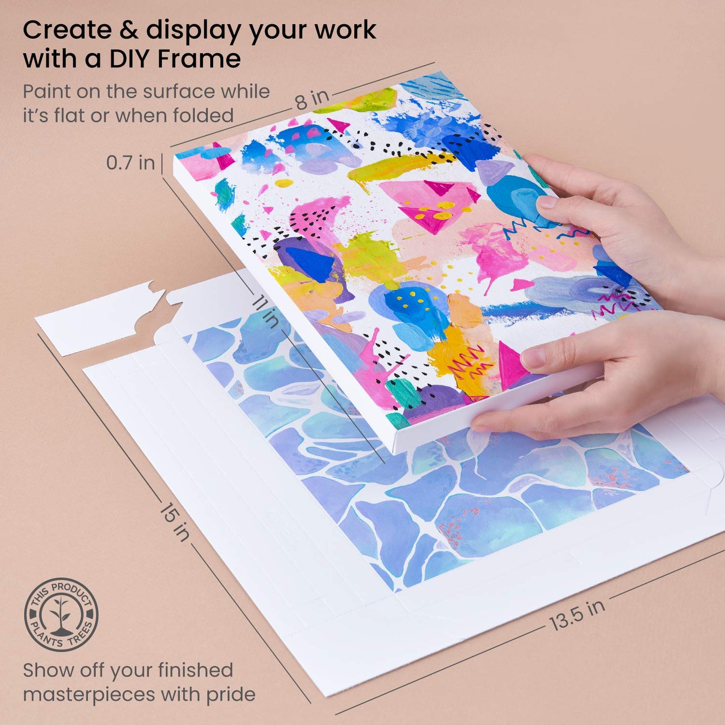 Arteza DIY Foldable Canvas Frame, Mixed Media, 8" x 11" - 20 Sheets