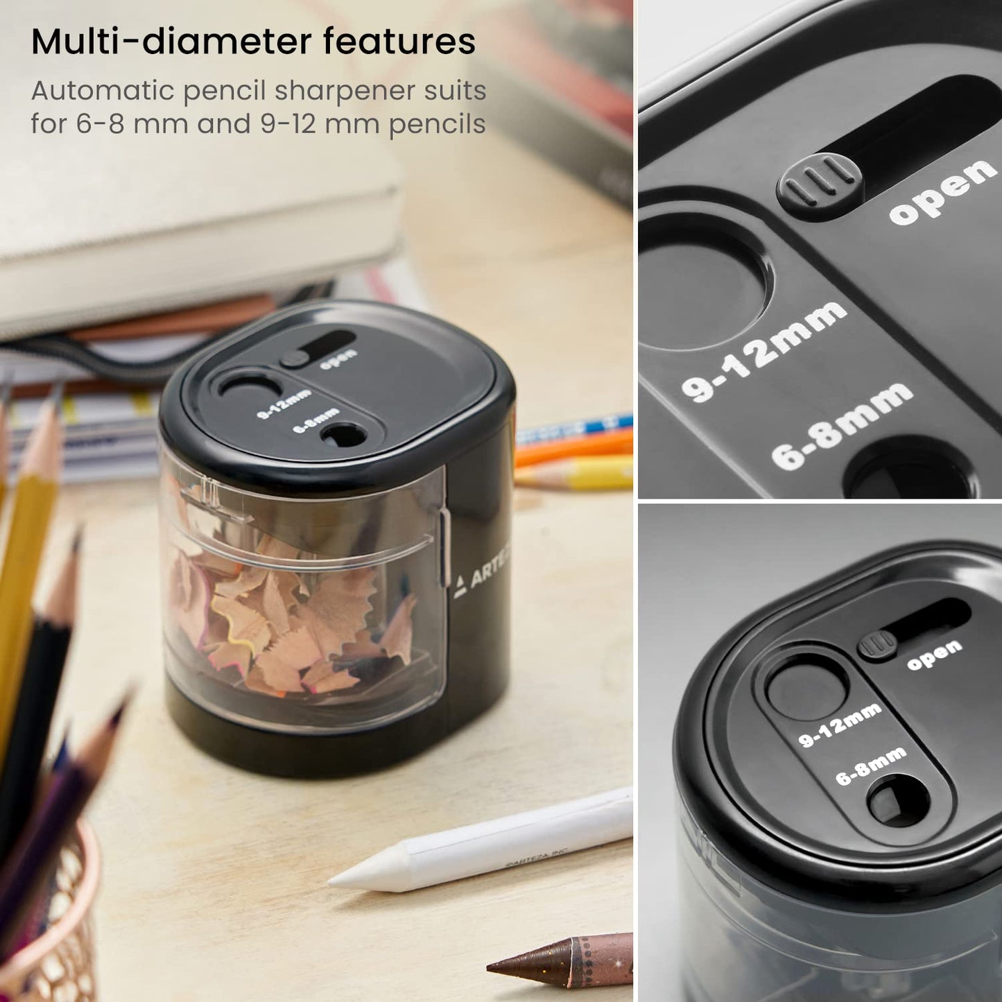 Arteza 2-Hole Battery Operated Pencil Sharpener