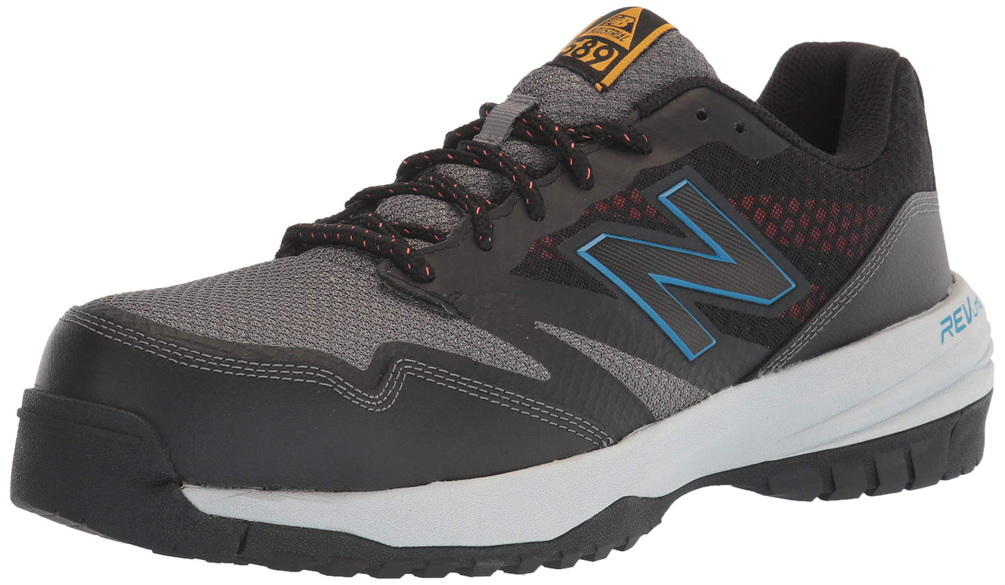New Balance Men's Composite Toe 589 V1 Industrial Shoe, Black/Toro Red, 14 X-Wide