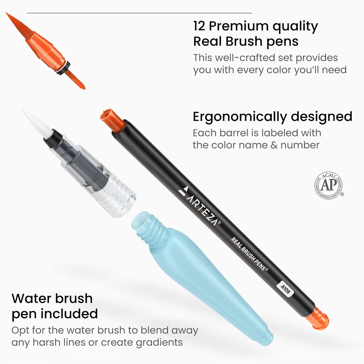 Arteza Real Brush Pens® - Set of 12