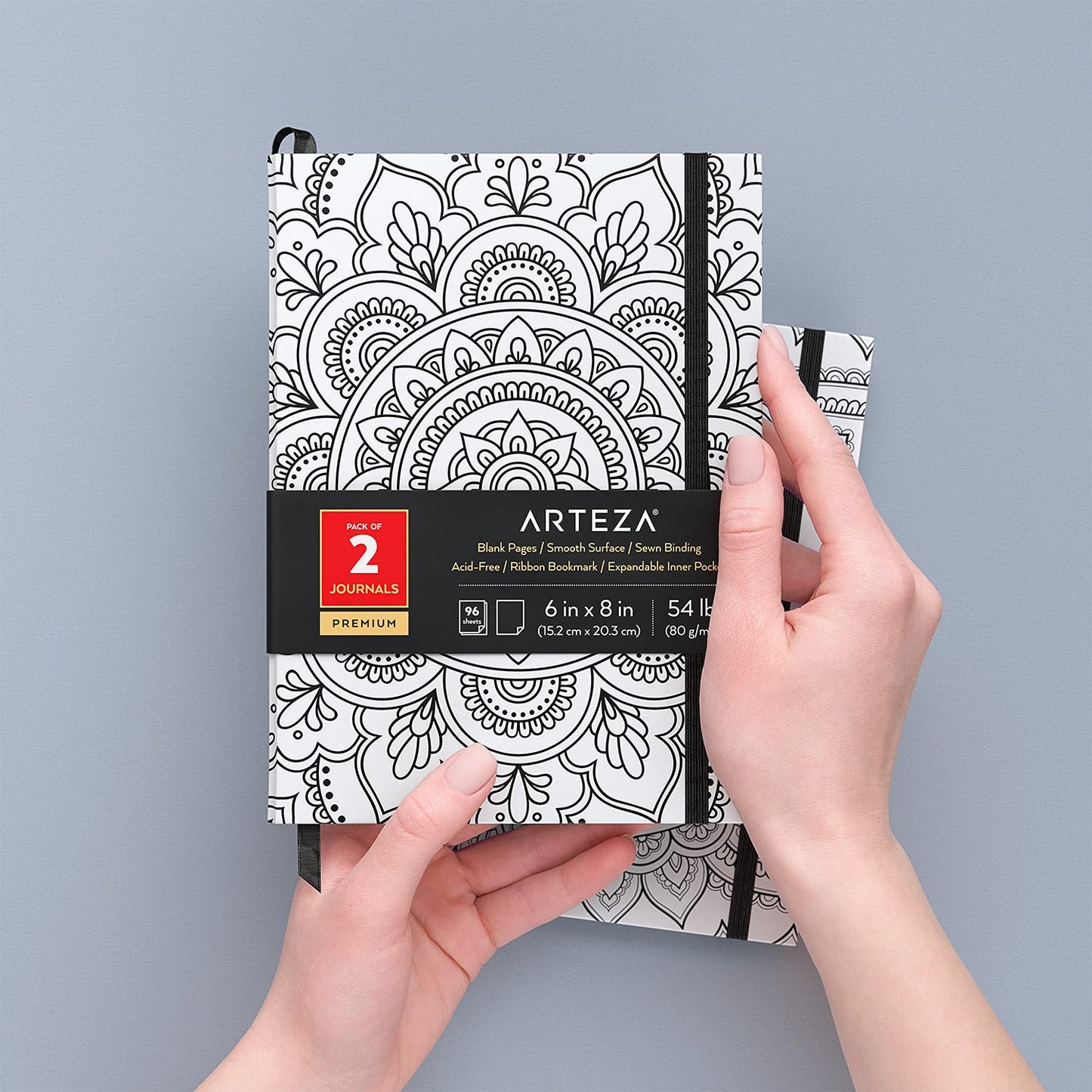 Arteza Blank Journals, Mandala Design - Set of 2