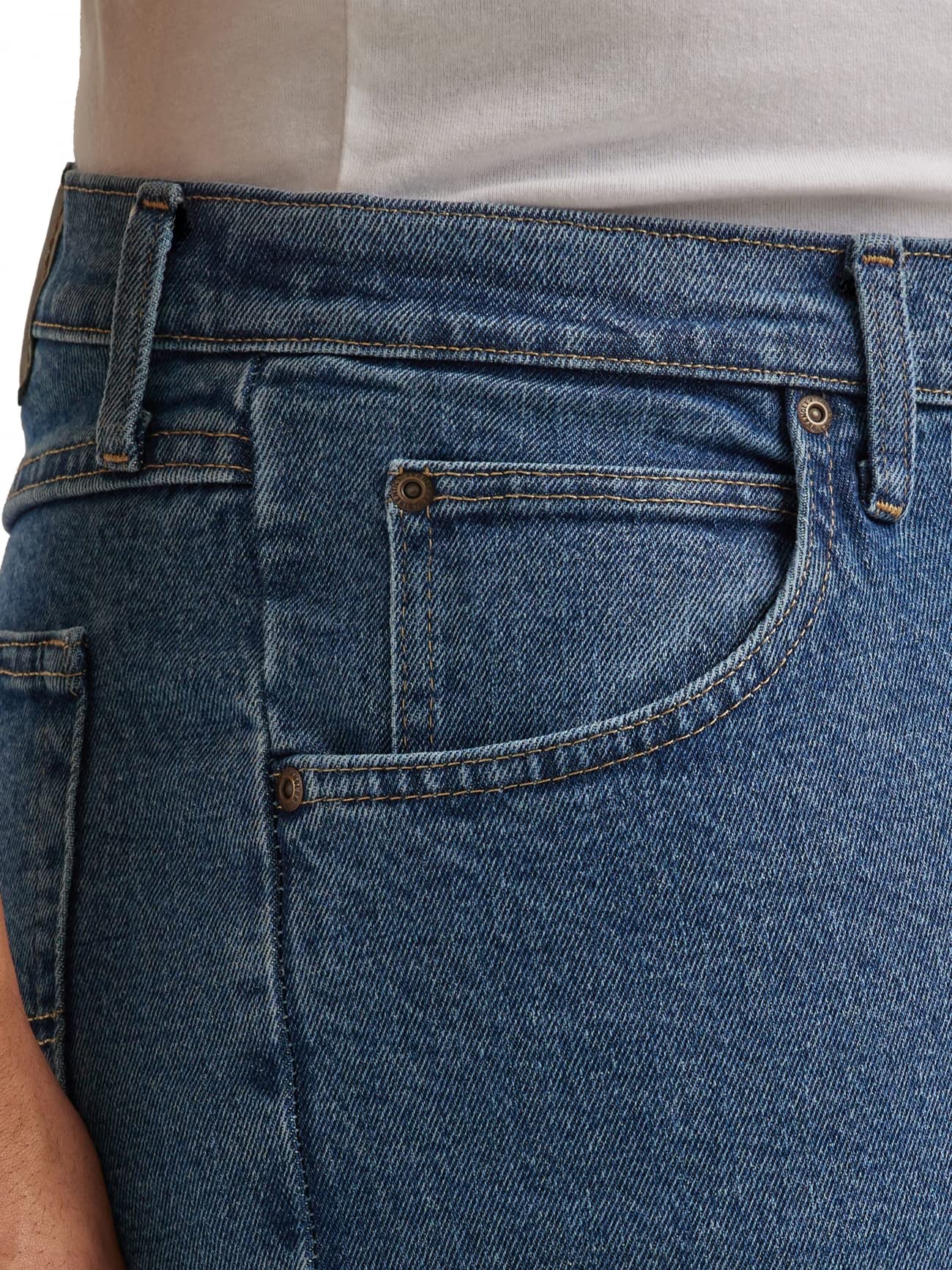 Wrangler Authentics Men's Classic 5-Pocket Relaxed Fit Jean, Dark Stonewash Flex, 38W x 30L