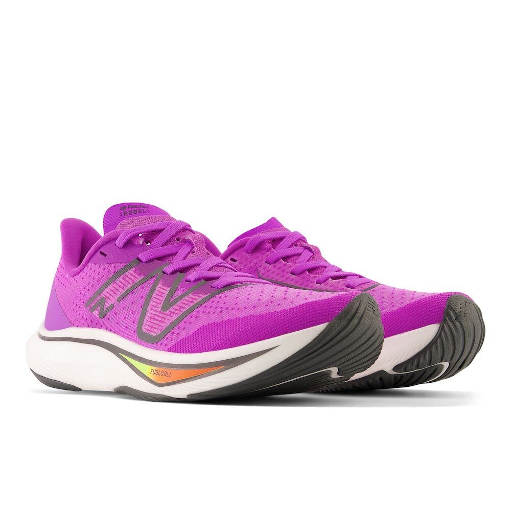 New Balance Women's FuelCell Rebel V3 Running Shoe, Cosmic Rose/Blacktop/Neon Dragonfly, 7.5 Wide