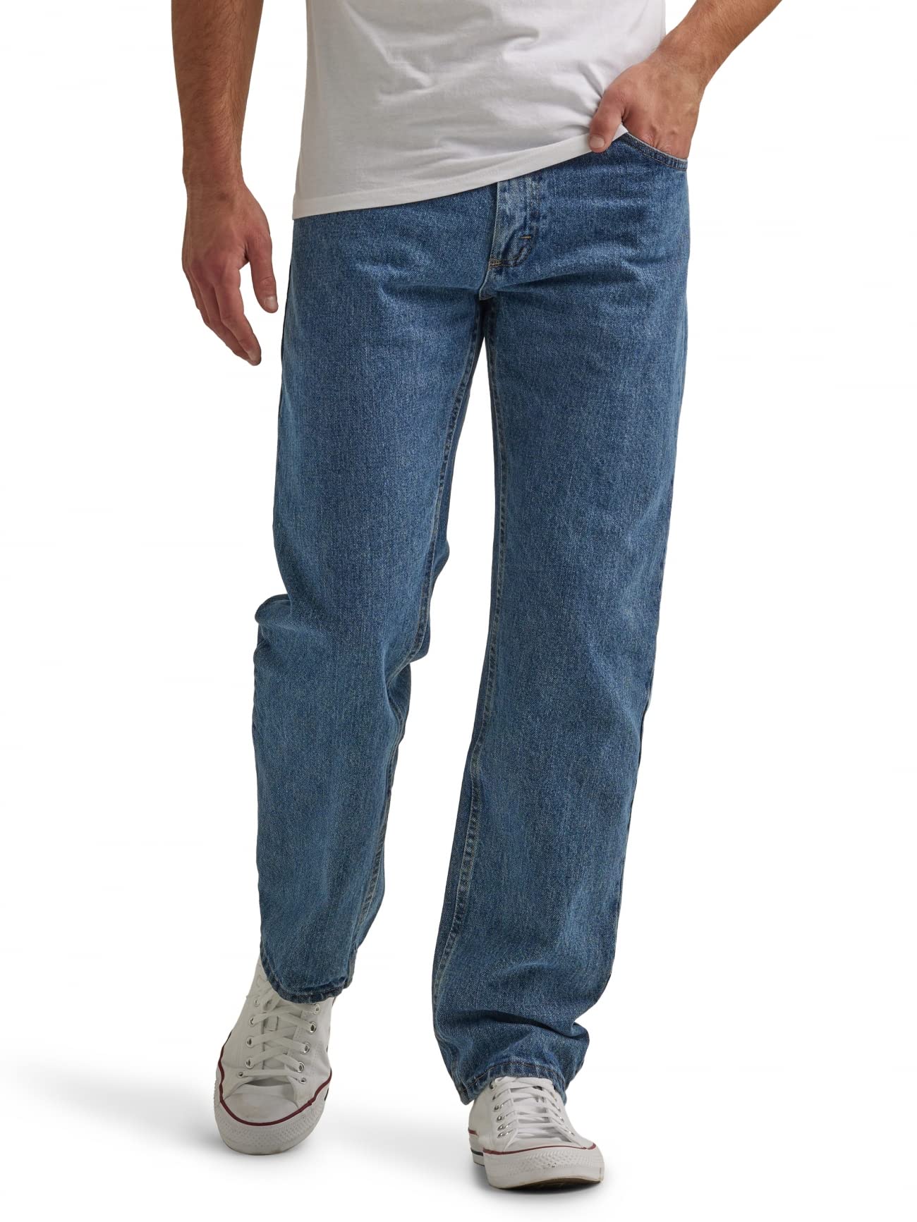 Wrangler Authentics Men's Classic 5-Pocket Regular Fit Cotton Jean, Vintage Blue Grey, 36W x 36L