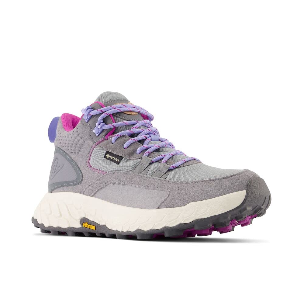 New Balance Women's Fresh Foam X Hierro V1 Mid-Cut Trail Running Shoe, Steel/Castlerock/Magenta, 7.5