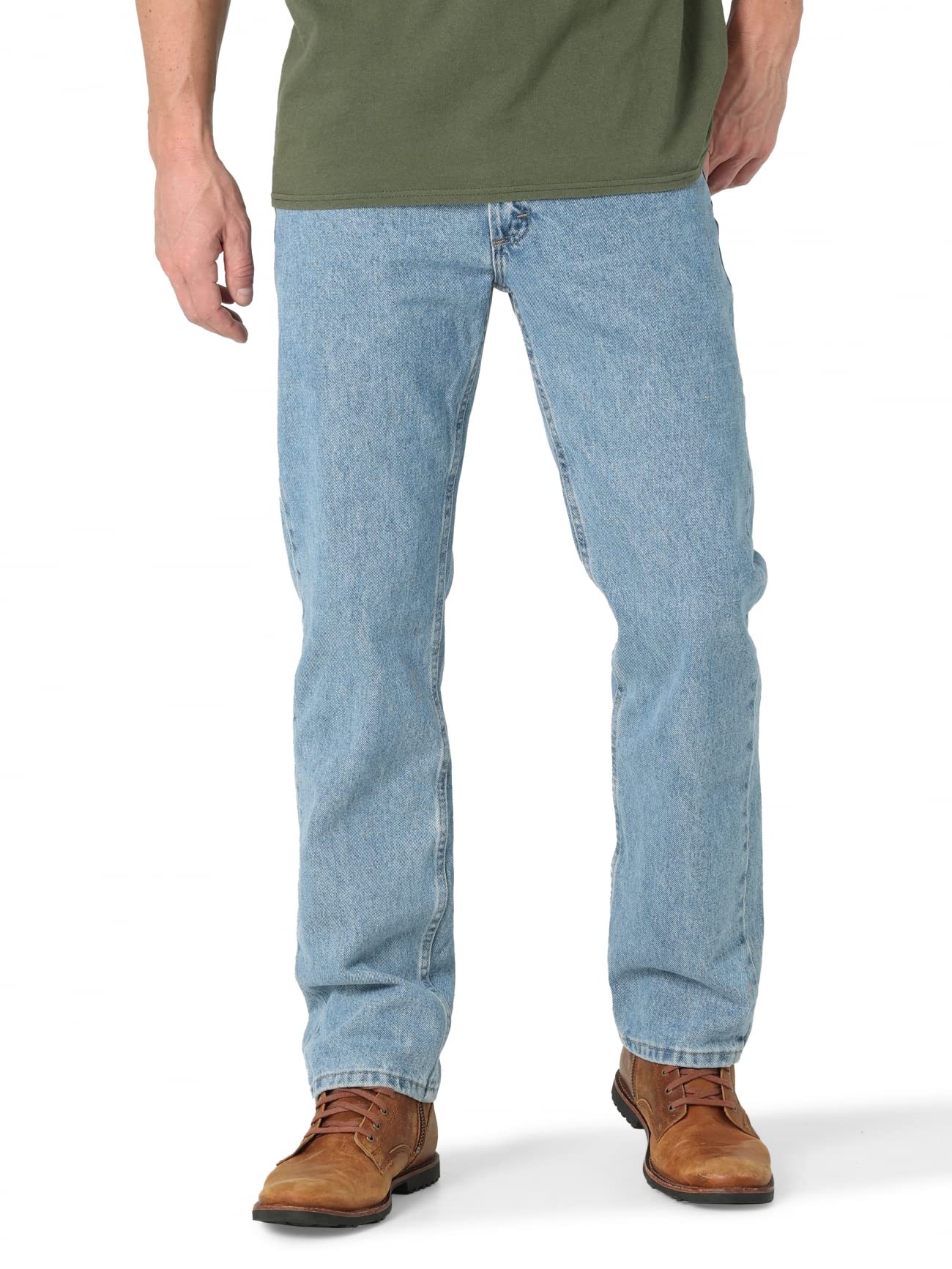 Wrangler Authentics Men's Classic 5-Pocket Regular Fit Cotton Jean, Light Stonewash, 35W x 36L
