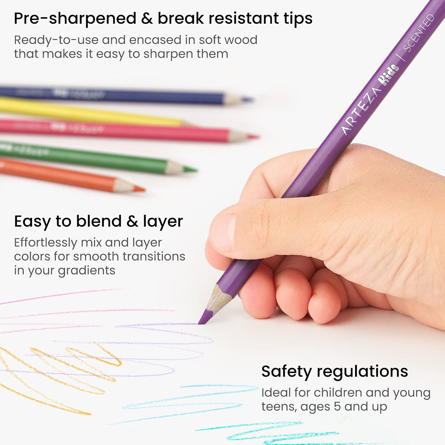 Arteza Kids Scented Colored Pencils - Set of 24