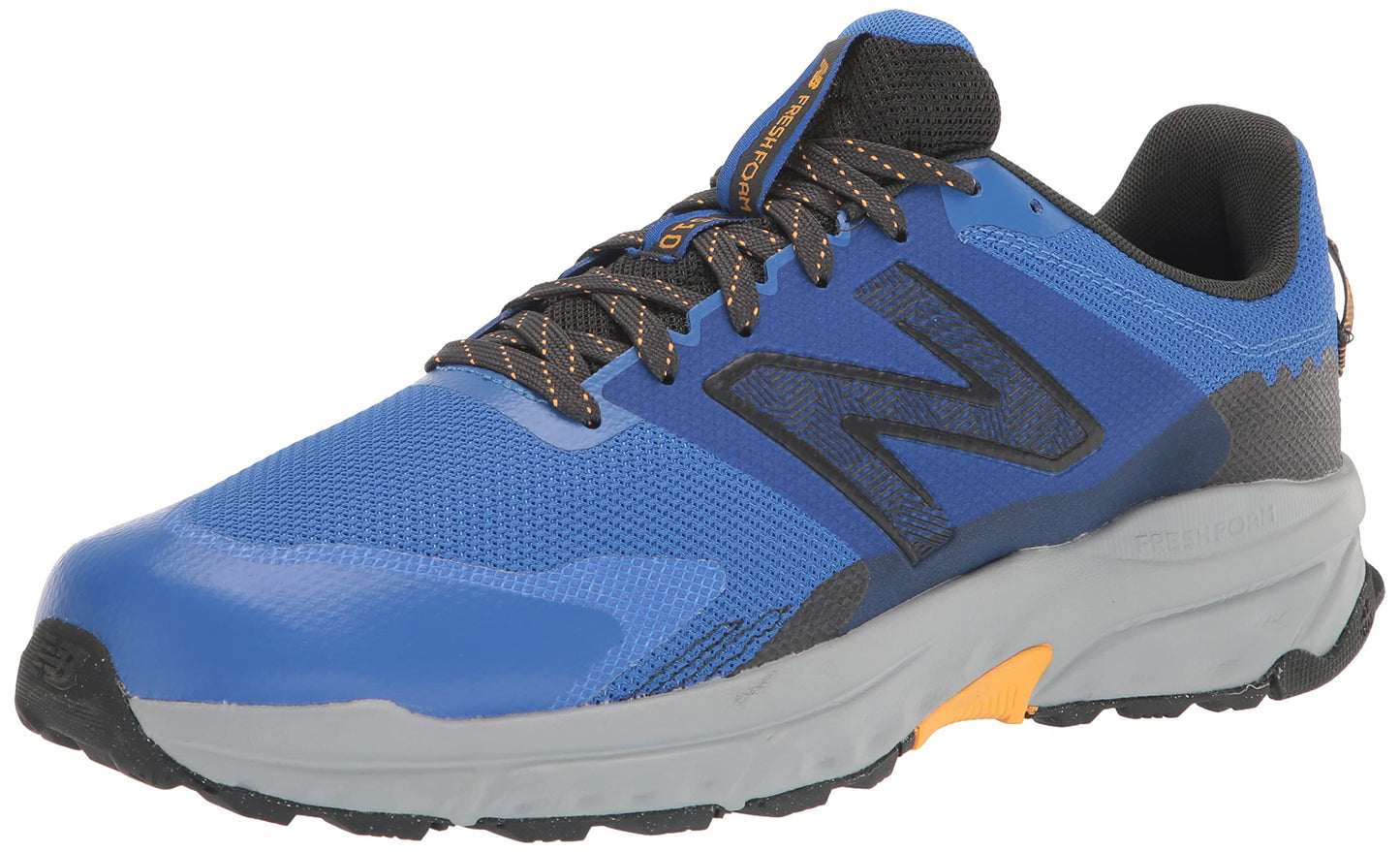 New Balance Men's Fresh Foam 510 V6 Trail Running Shoe, Bright Lapis/Blacktop/Hot Marigold, 14