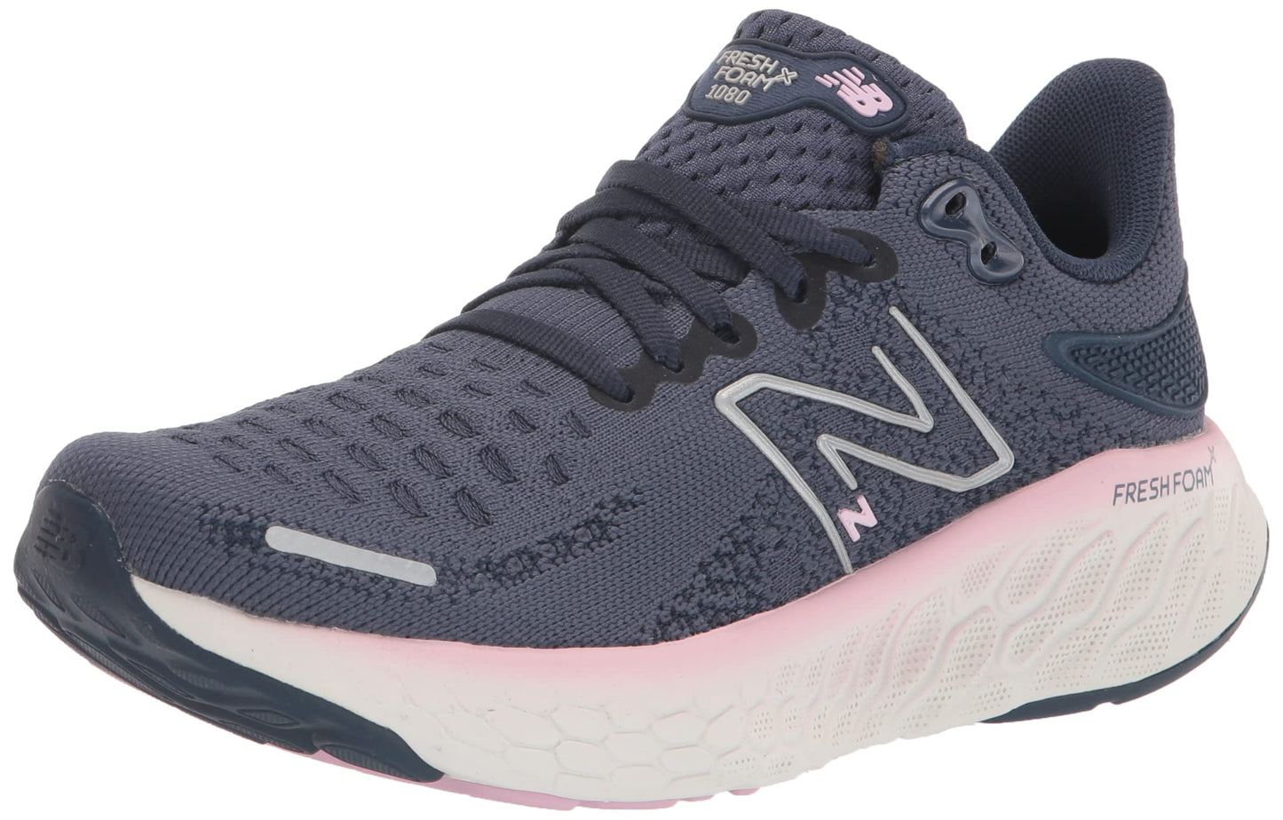 New Balance Women's Fresh Foam X 1080 V12 Running Shoe, Vintage Indigo/Lilac Cloud/Silver Metalic, 12