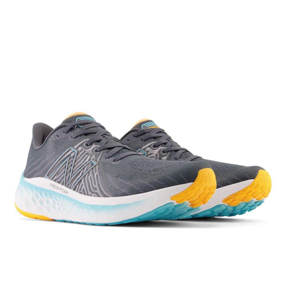 New Balance Men's Fresh Foam X Vongo V5 Running Shoe, Graphite/Summer Aqua/Hot Marigold, 10.5 Wide