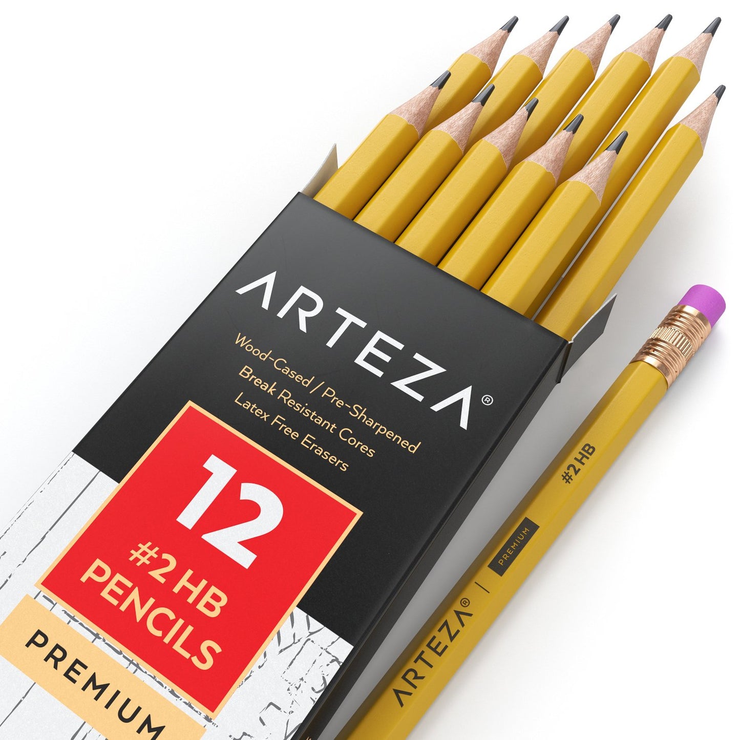 Arteza #2 HB Wood Pencils - Box of 180