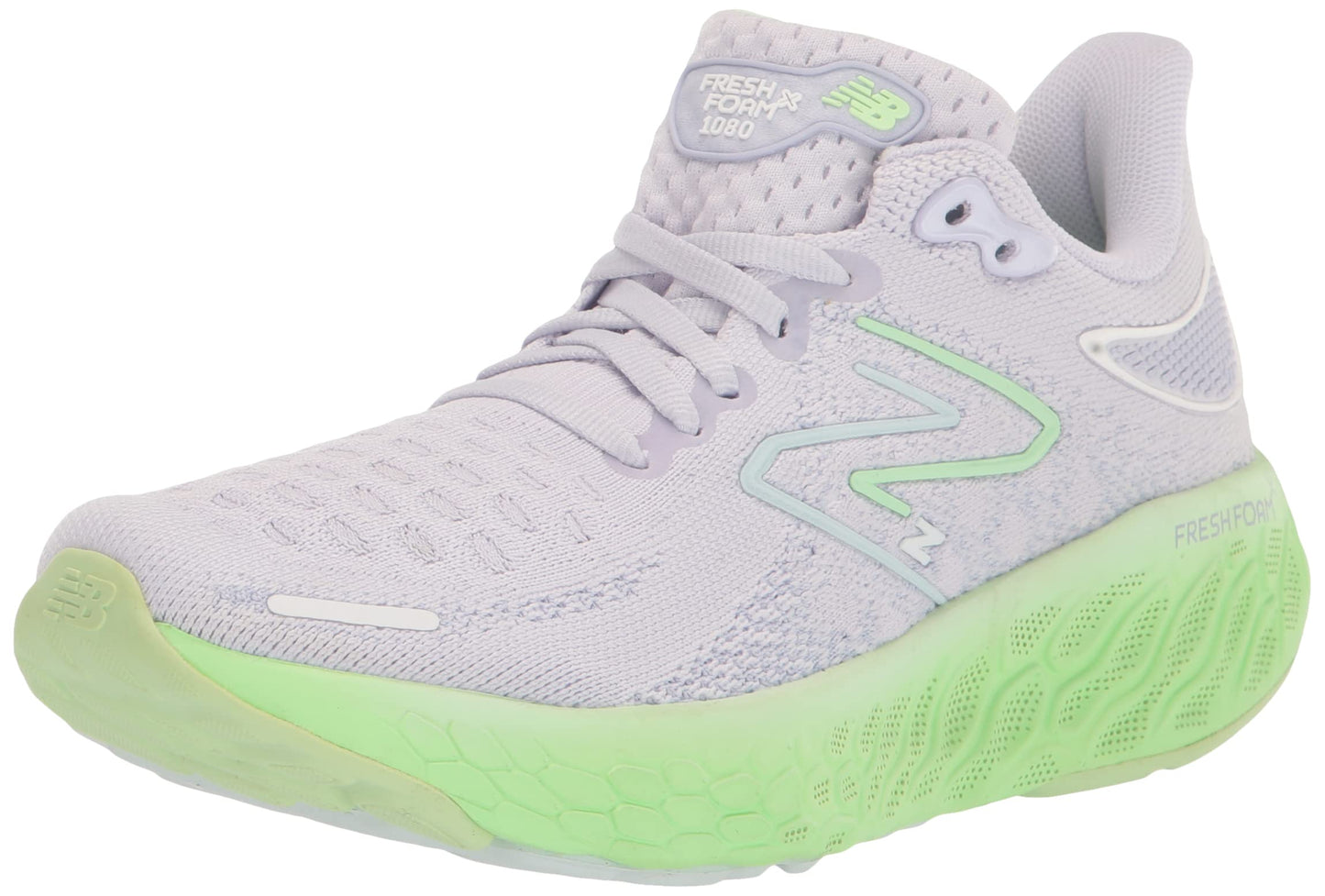 New Balance Women's Fresh Foam X 1080 V12 Running Shoe, Libra/Vibrant Spring Glo/Violet Haze, 9.5 Wide