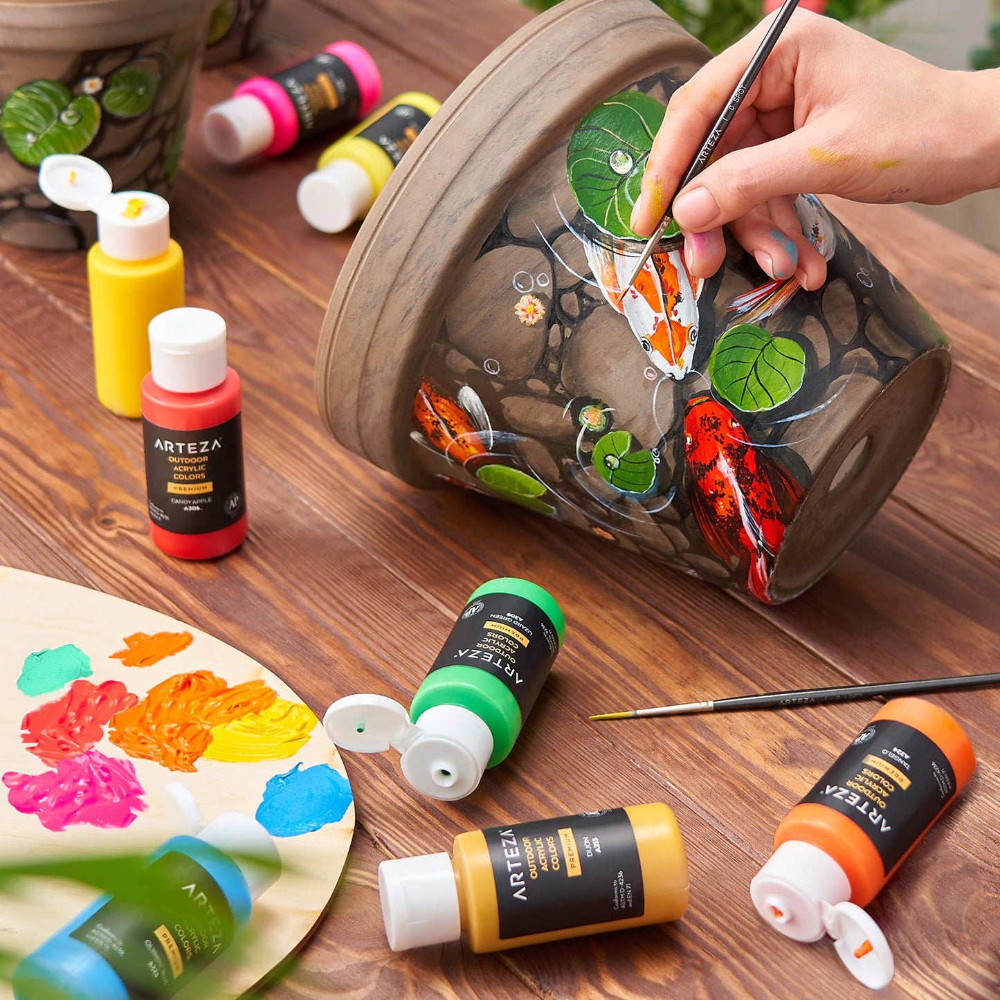 Arteza Outdoor Acrylic Paint, 2oz Bottles - Set of 20