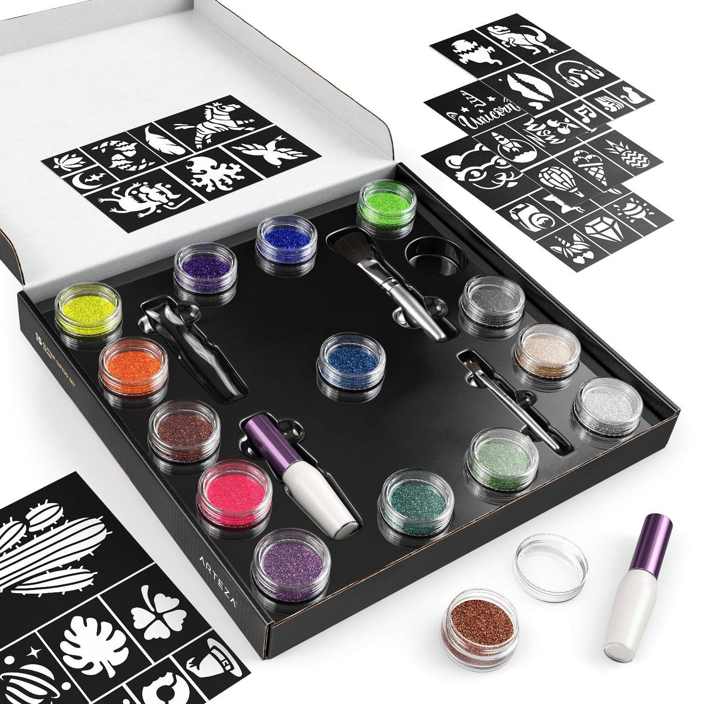 Arteza Body Glitter Tattoo Set