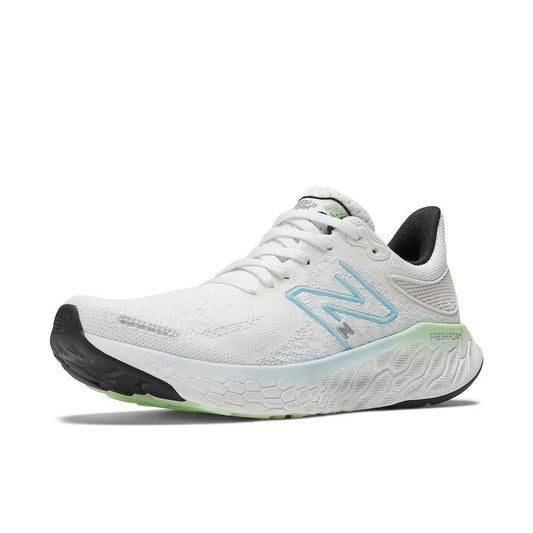 New Balance Women's Fresh Foam X 1080 V12 Running Shoe, White/Bleach Blue/Green Aura, 5