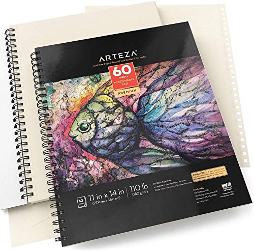 Arteza Mixed Media Pad, 11" x 14", 60 Sheets - Pack of 2