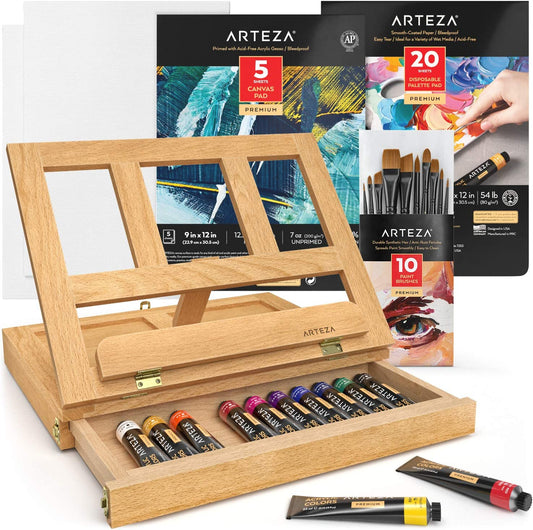 Arteza Essentials Tabletop Easel Art Set