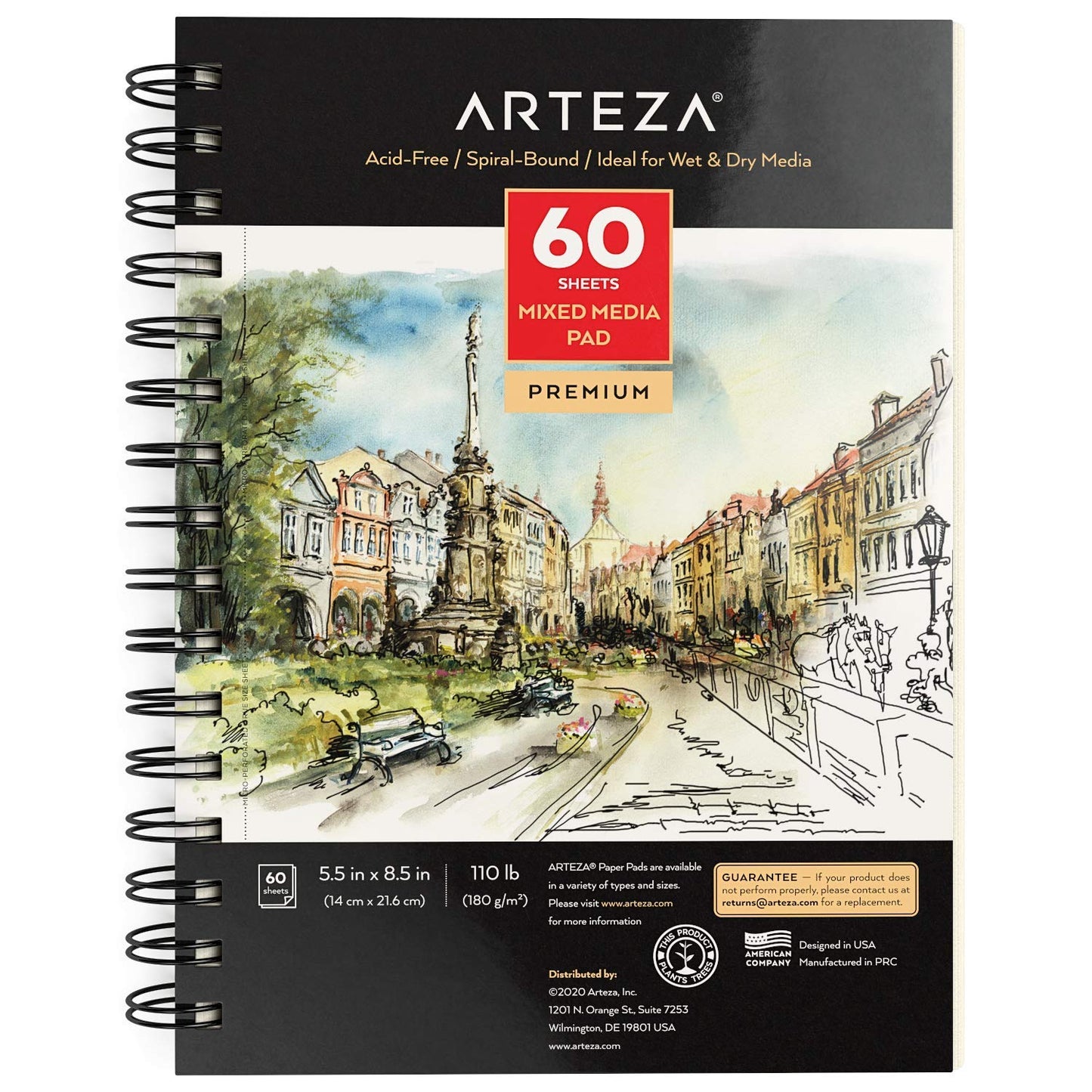 Arteza Mixed Media Pad, 5.5" x 8.5", 60 Sheets