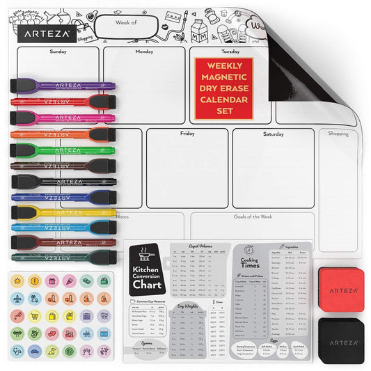 Arteza Monthly Magnetic Dry-Erase Claendar Set - 17" x 13"