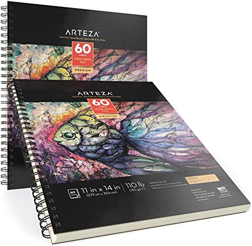 Arteza Mixed Media Pad, 11" x 14", 60 Sheets - Pack of 2