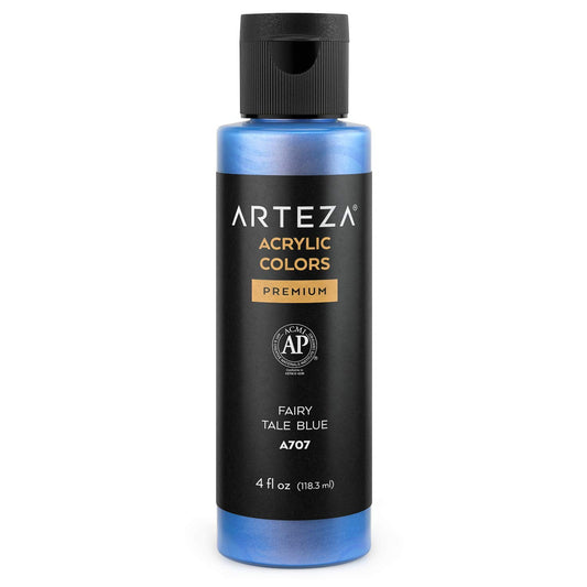 Arteza Iridescent Acrylic Paint, 4oz Bottle - Fairy Tale Blue A707