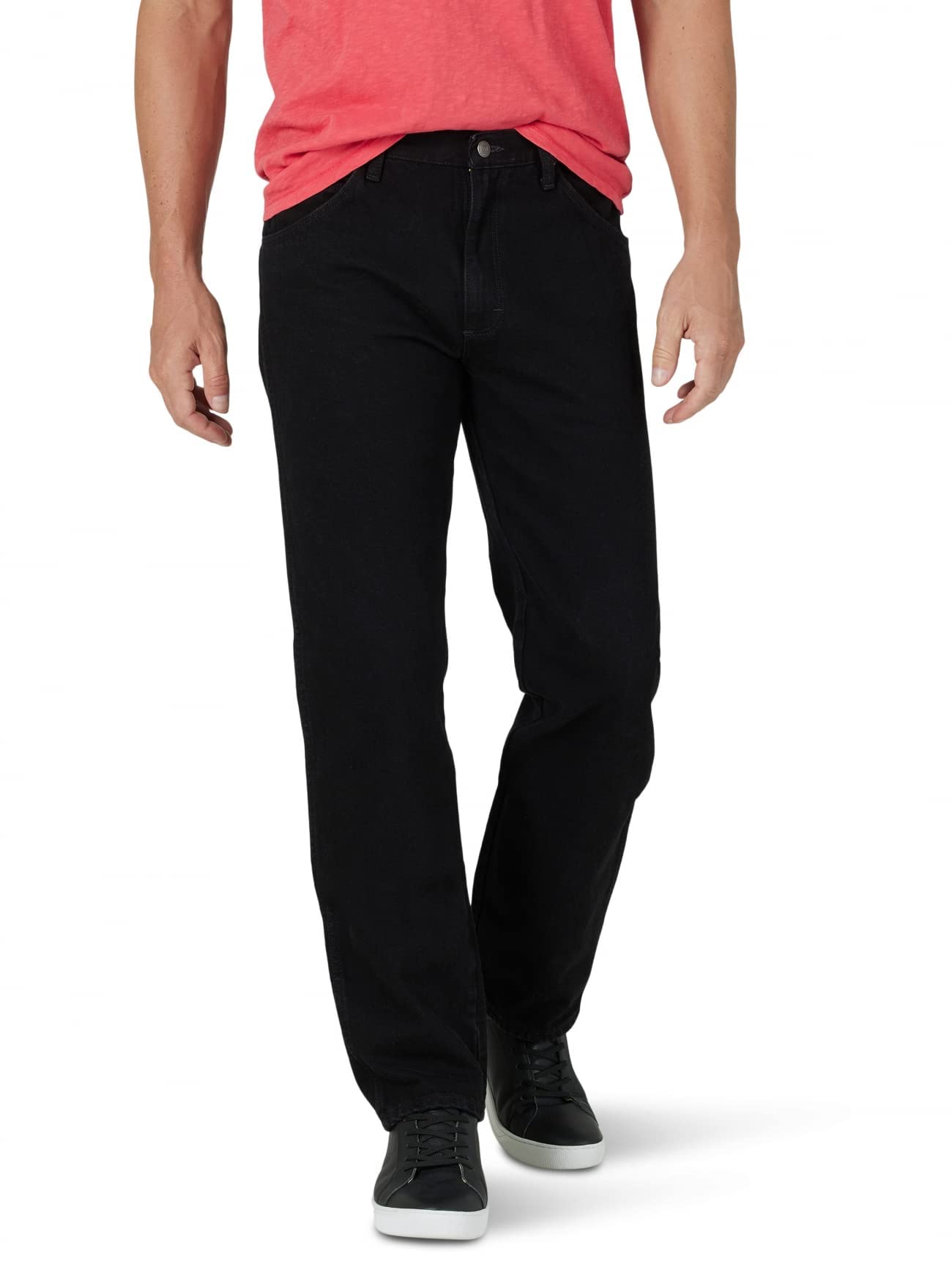 Wrangler Authentics Men's Big & Tall Classic 5-Pocket Regular Fit Cotton Jean, Black, 44W x 28L