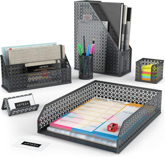 Arteza Desk Organizer, Dark Gray - 6 Piece Set