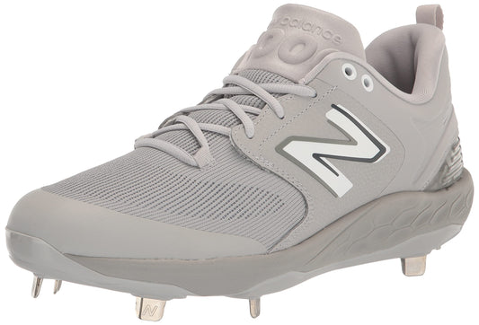 New Balance Men's Fresh Foam X 3000 V6 Metal Baseball Shoe, Grey/White, 6.5 Wide