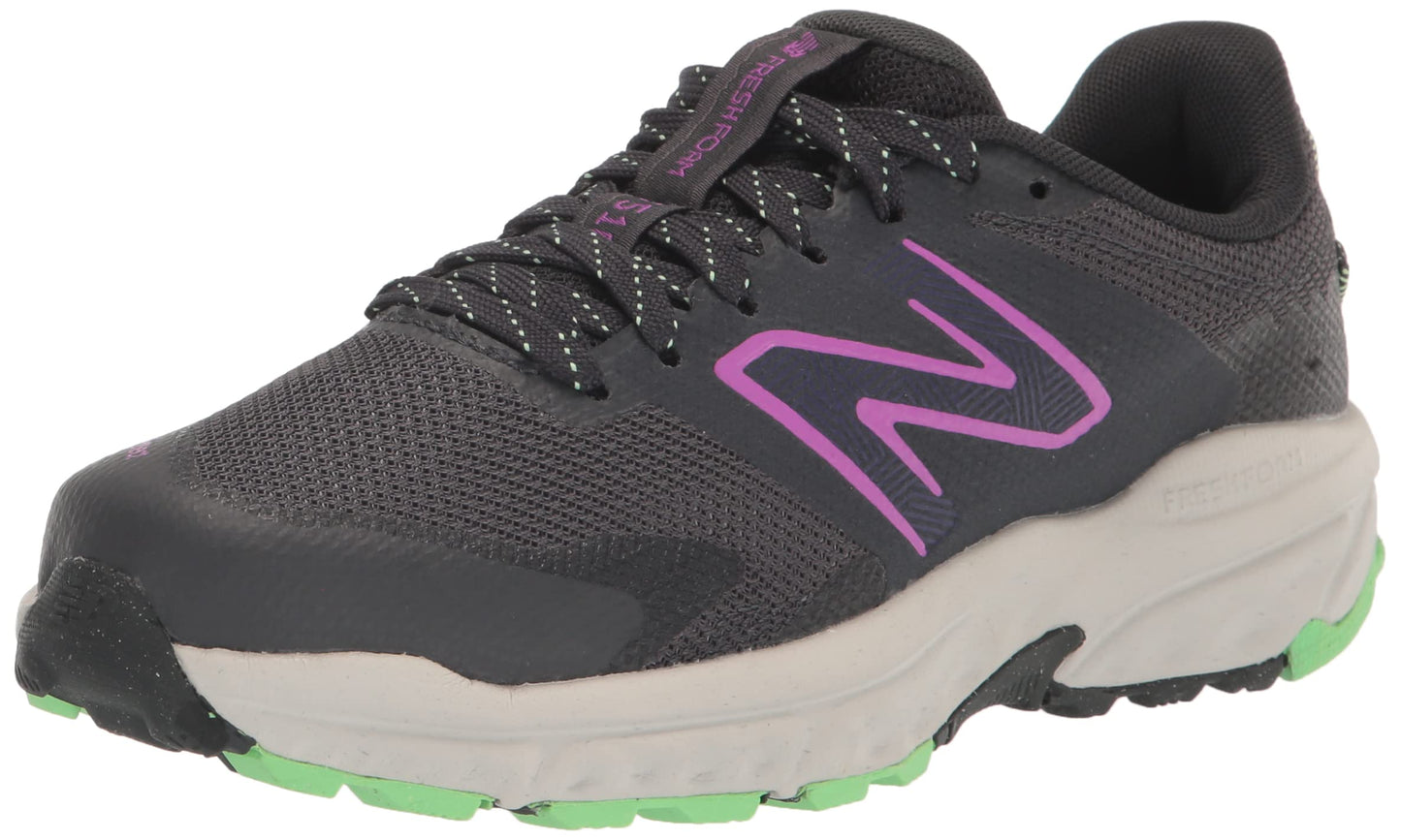 New Balance Women's Fresh Foam 510 V6 Trail Running Shoe, Magnet/Phantom/Cosmic Jade, 12 Wide