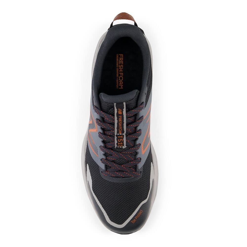 New Balance Men's Fresh Foam 510 V6 Trail Running Shoe, Phantom/Team Away Grey/Classic Orange, 11