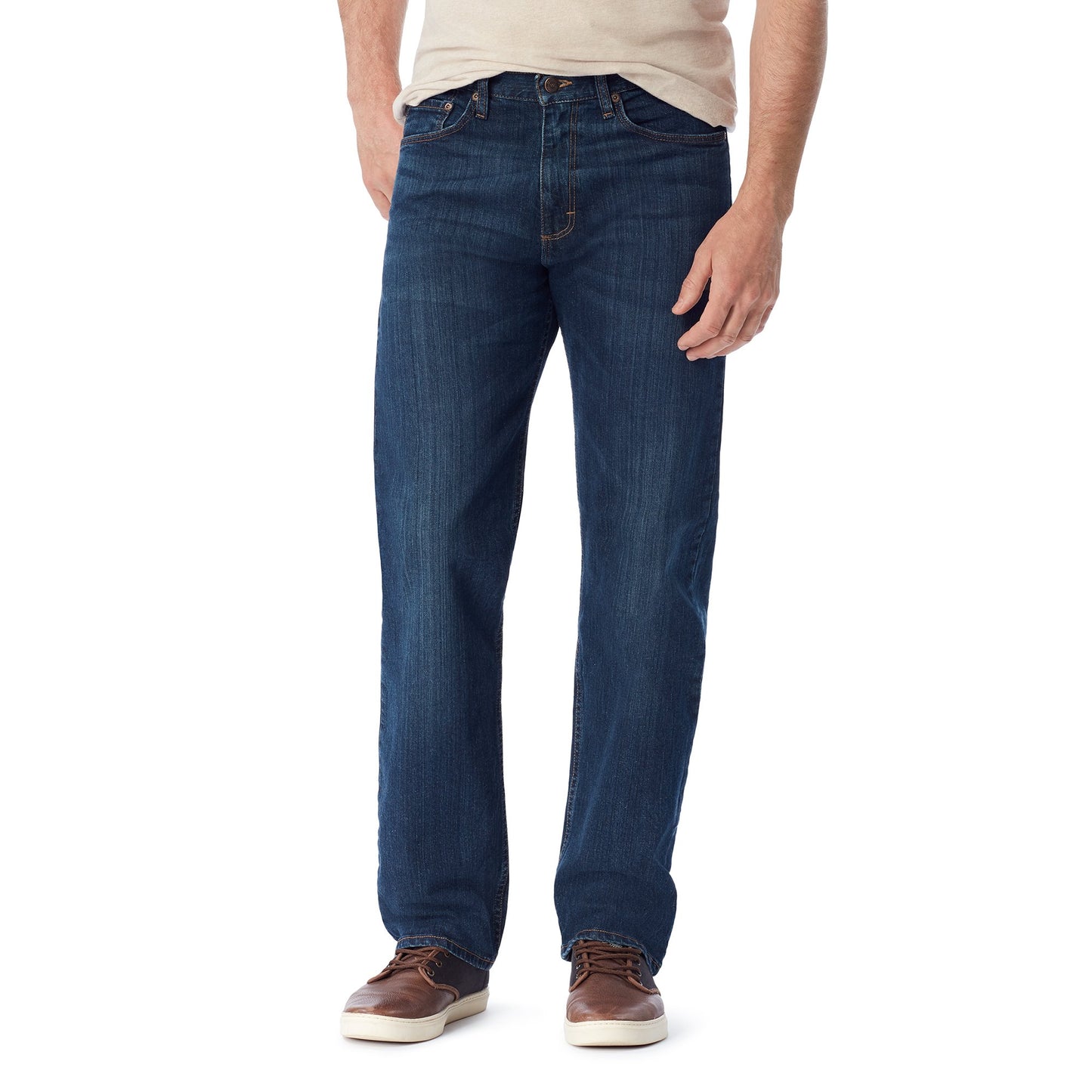 Wrangler Authentics Men's Classic 5-Pocket Relaxed Fit Jean, Flex Dark, 36W x 30L