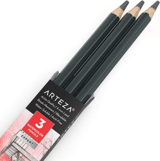 Arteza Expert Watercolor Pencil, A011 Koala Gray - 3 Pack