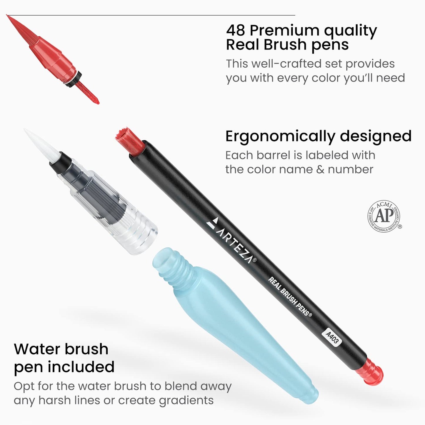 Arteza Real Brush Pens® - Set of 48