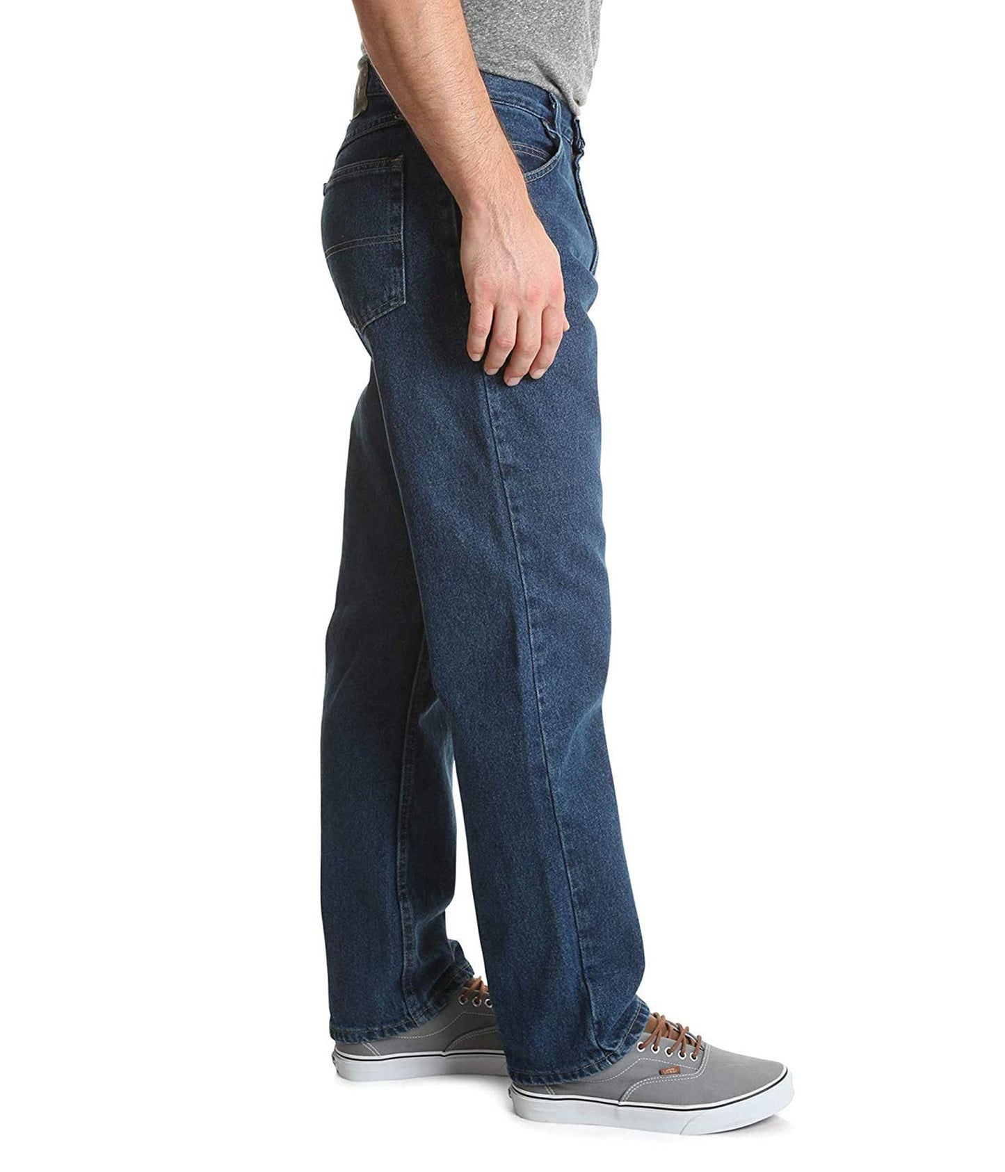 Wrangler Authentics Men's Classic 5-Pocket Relaxed Fit Cotton Jean, Dark Stonewash, 35W x 34L
